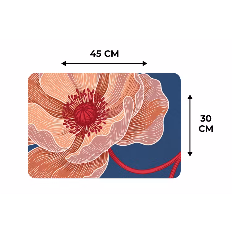 Placemat - 6 stuks - Bloemen - Modern - Abstract - Bloemen - Modern - Abstract Placemat vinyl groot