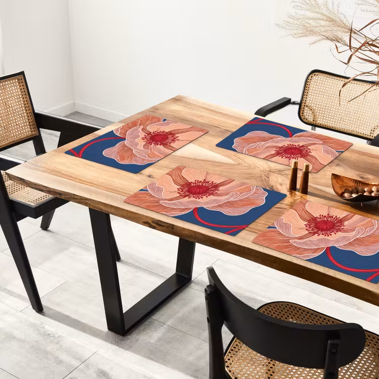 Placemat - 6 stuks - Bloemen - Modern - Abstract - Bloemen - Modern - Abstract Placemat vinyl groot