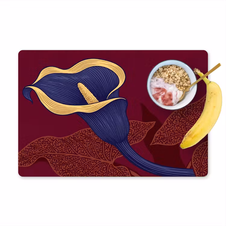 Placemat - 6 stuks - Bloemen - Modern - Paars - Bloemen - Modern - Paars Placemat vinyl groot