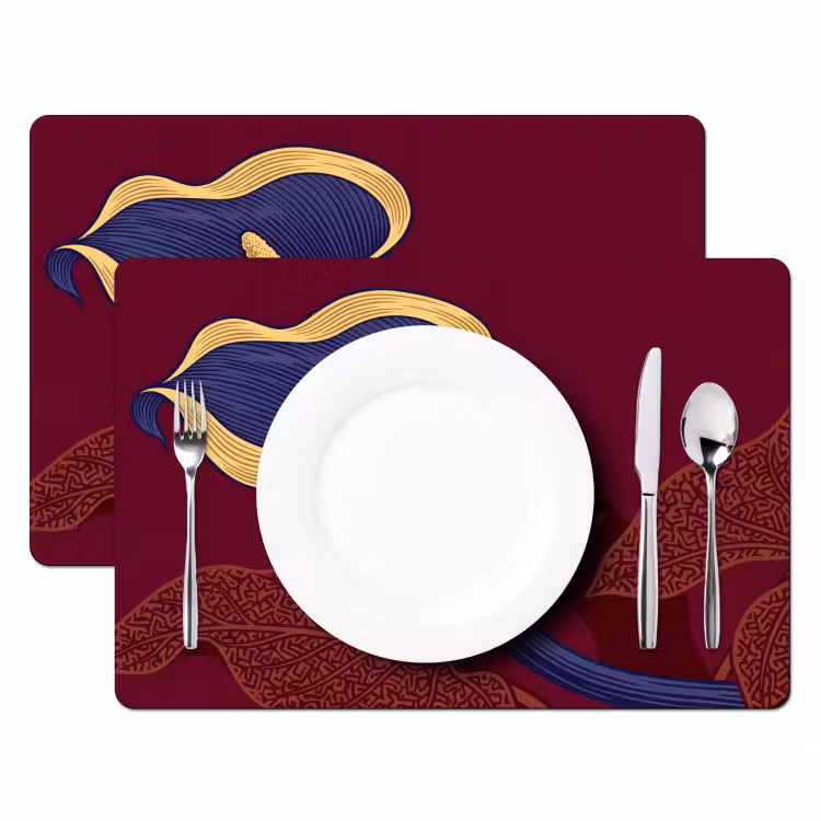 Placemat - 6 stuks - Bloemen - Modern - Paars - Bloemen - Modern - Paars Placemat vinyl groot
