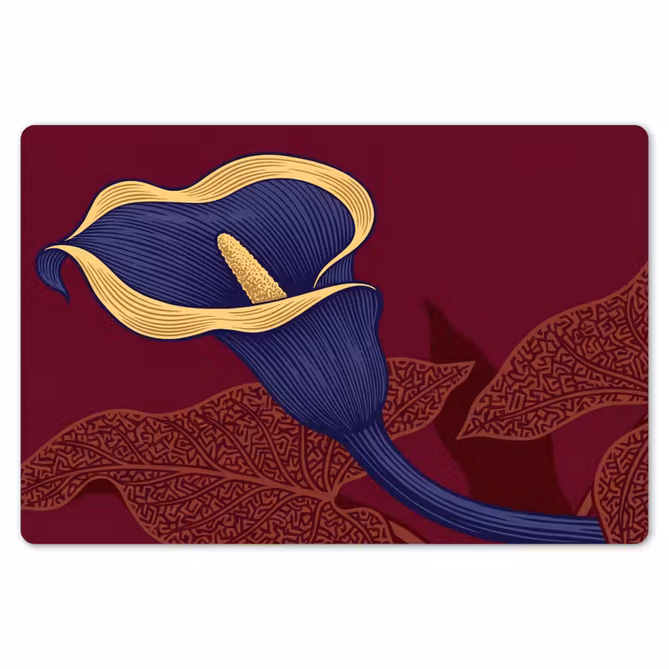 Placemat - 6 stuks - Bloemen - Modern - Paars - Bloemen - Modern - Paars Placemat vinyl groot