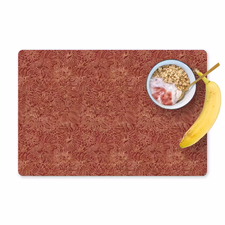 Bloemen - Motief - Rood Placemat vinyl groot 368 -zzzproduct_Kitchenyeah-website
