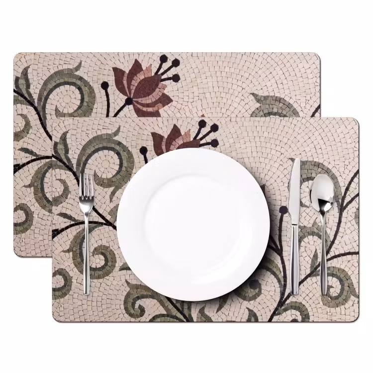 Bloemen - Mozaïek - Patroon - Abstract - Groen Placemat vinyl groot -zzsfeer2_Kitchenyeah-website