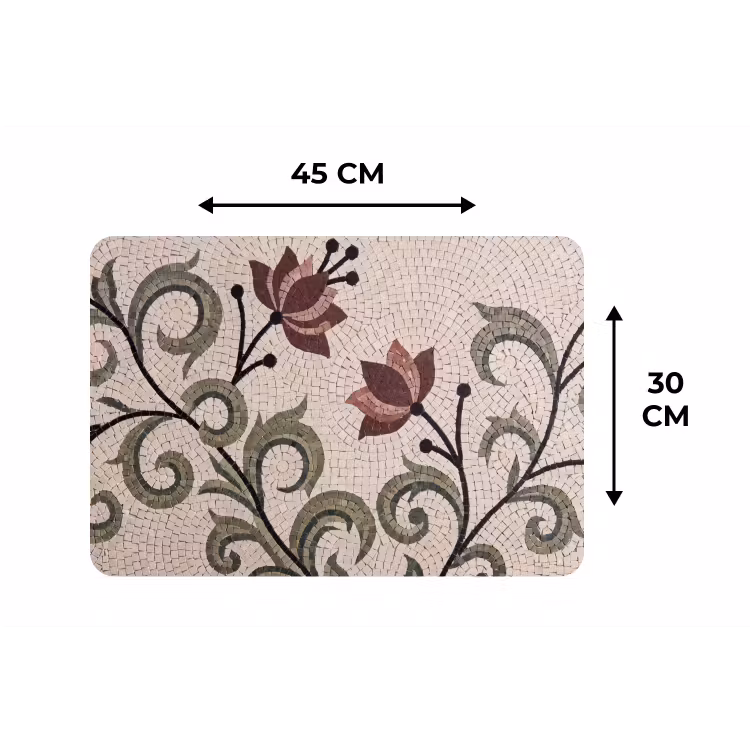Bloemen - Mozaïek - Patroon - Abstract - Groen Placemat vinyl groot -specs