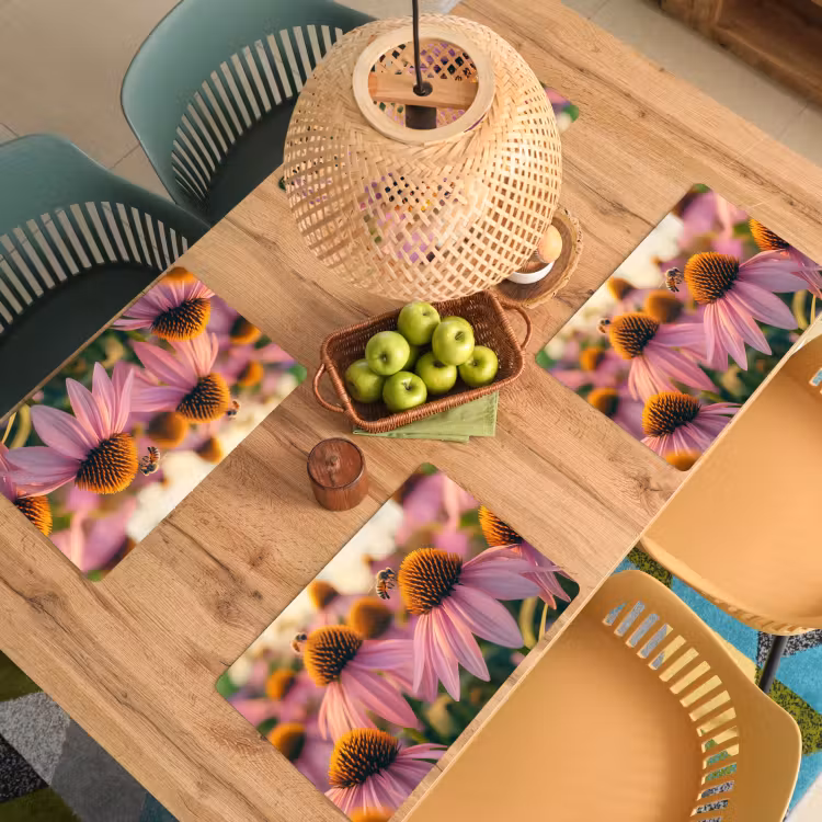 Bloemen - Paars - Bijen Placemat vinyl groot -zzsfeer5_Kitchenyeah-website