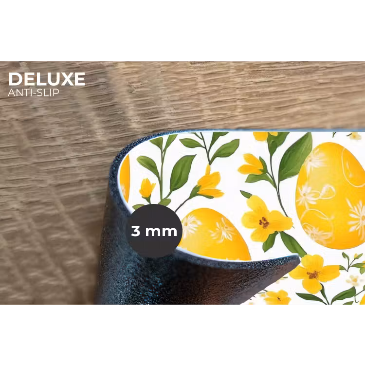 Bloemen - Paaseieren - Geel Placemat vinyl groot -closeup