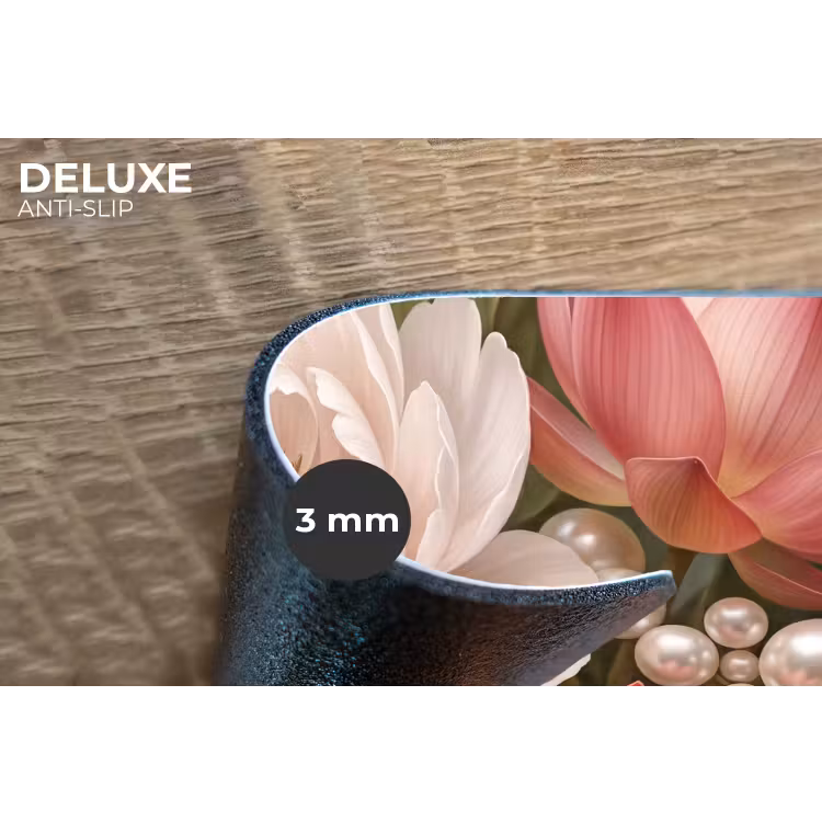 Bloemen - Parels - Elegant - Roze - Wit Placemat vinyl groot -closeup
