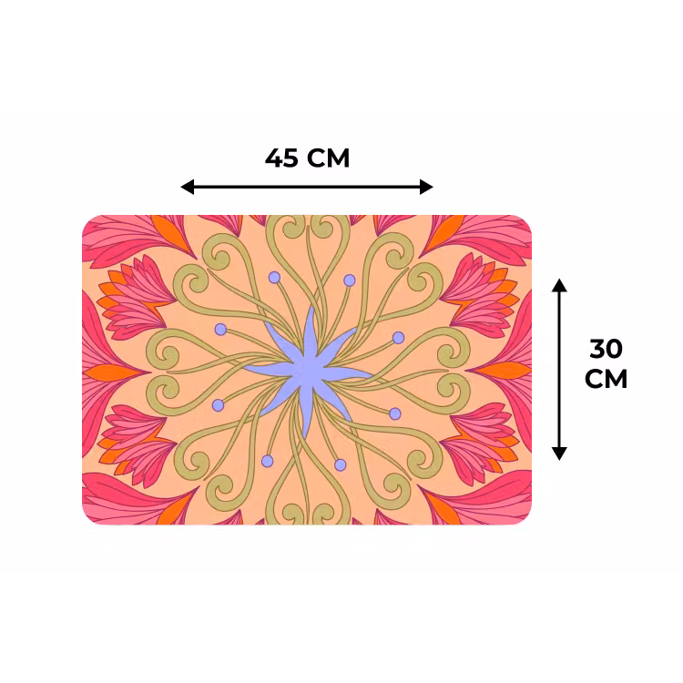 Bloemen - Patroon - Abstract - Roze - Decoratief Placemat vinyl groot -specs