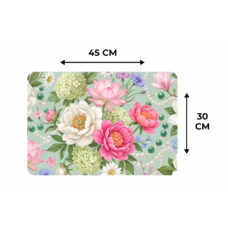 Bloemen - Patroon - Botanisch - Groen Placemat vinyl groot -specs