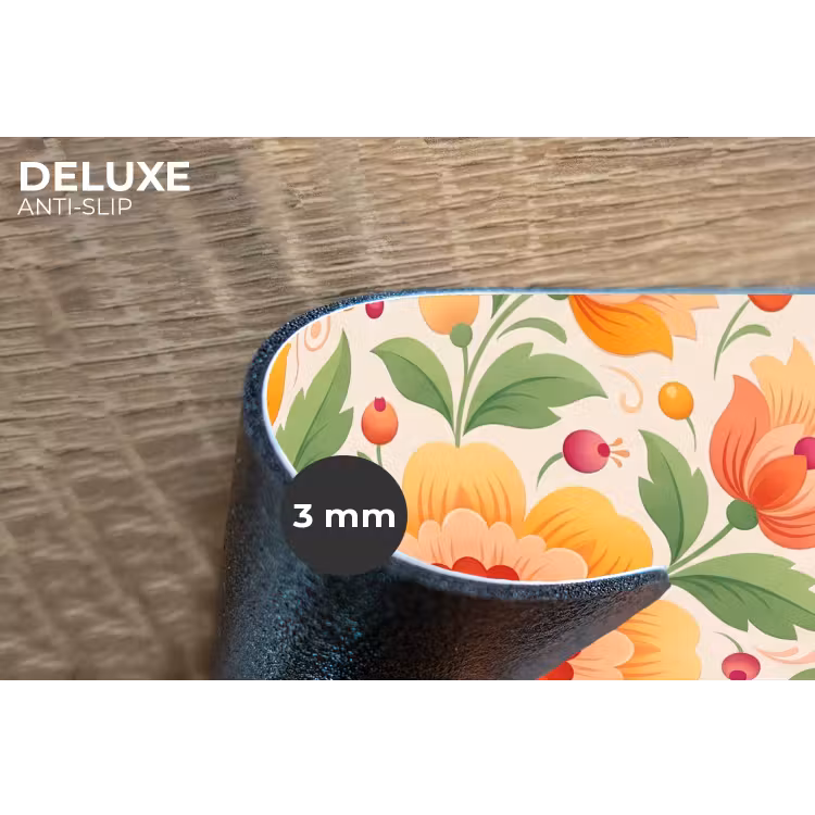 Bloemen - Patroon - Decoratief - Oranje Placemat vinyl groot -closeup