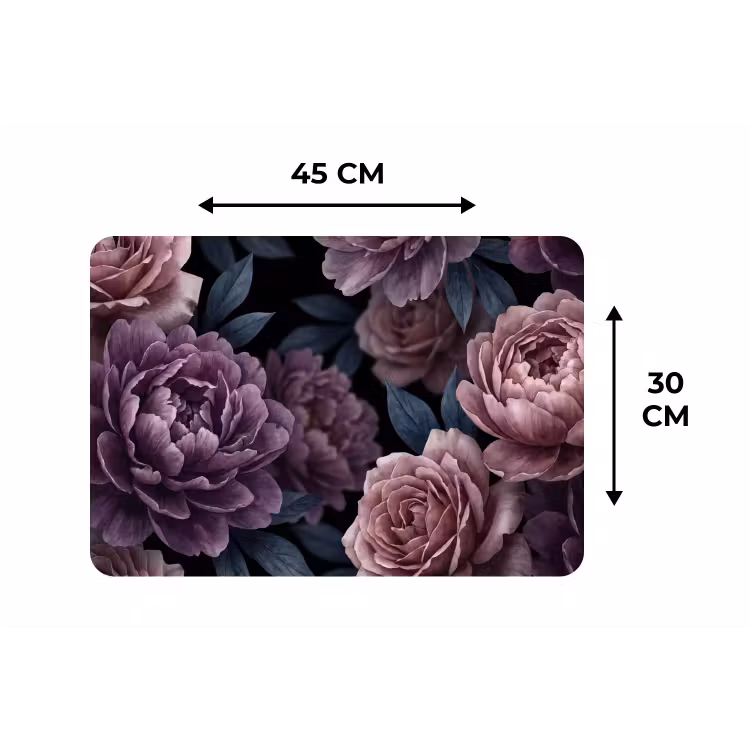 Bloemen - Patroon - Donker - Botanisch - Paars Placemat vinyl groot -specs