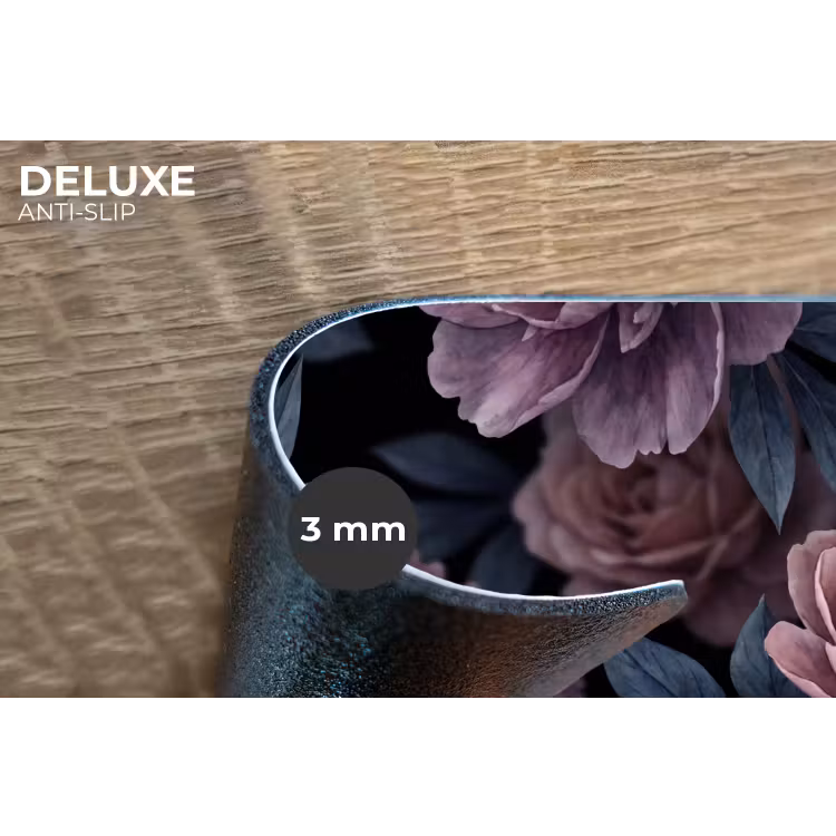 Bloemen - Patroon - Donker - Botanisch - Paars Placemat vinyl groot -closeup