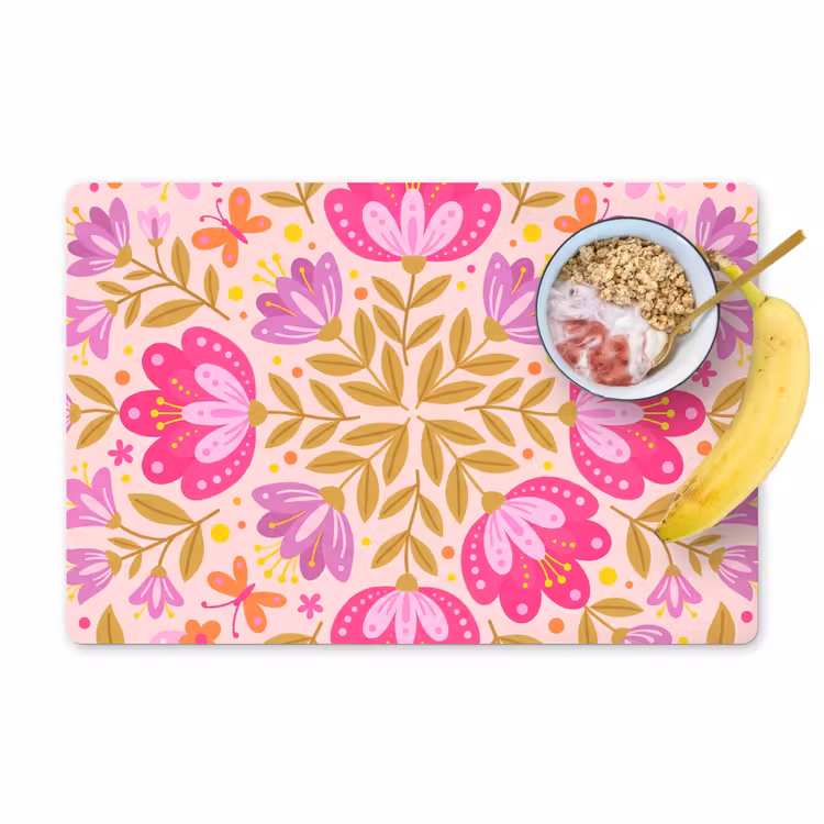 Bloemen - Patroon - Natuur - Abstract - Roze Placemat vinyl groot -zzzproduct_Kitchenyeah-website
