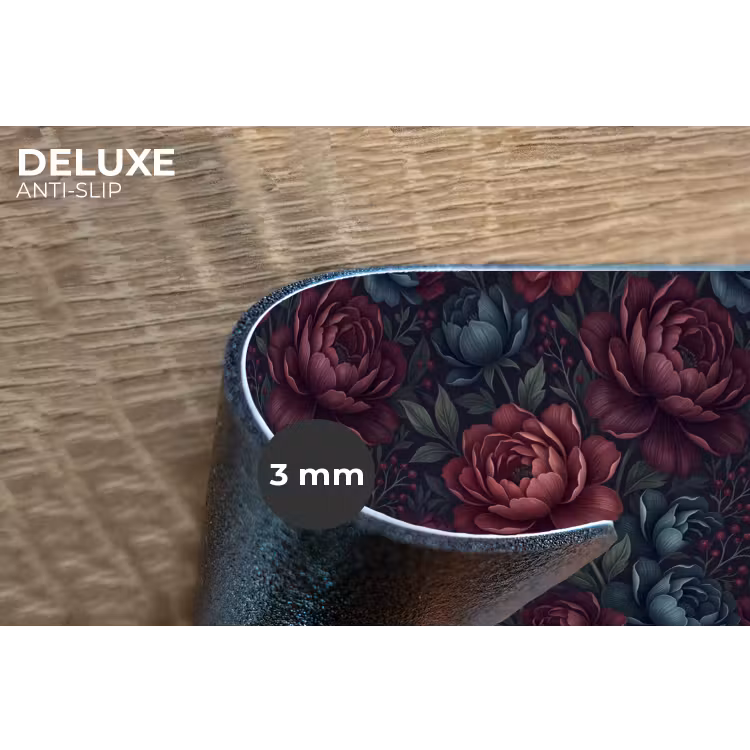 Bloemen - Patroon - Natuur - Klassiek - Donker Placemat vinyl groot -closeup