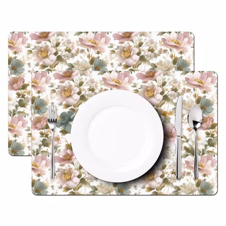 Bloemen - Patroon - Pastel Placemat vinyl groot 368 -zzsfeer2_Kitchenyeah-website