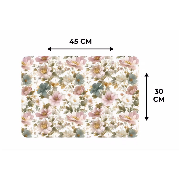Bloemen - Patroon - Pastel Placemat vinyl groot 368 -specs