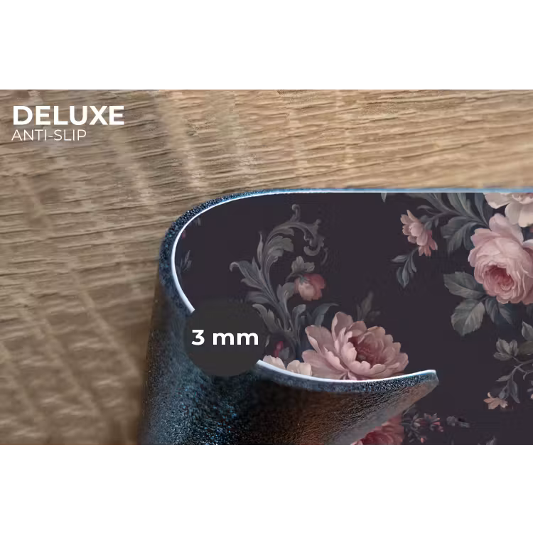 Bloemen - Patroon - Sierlijk - Roze - Donker Placemat vinyl groot -closeup