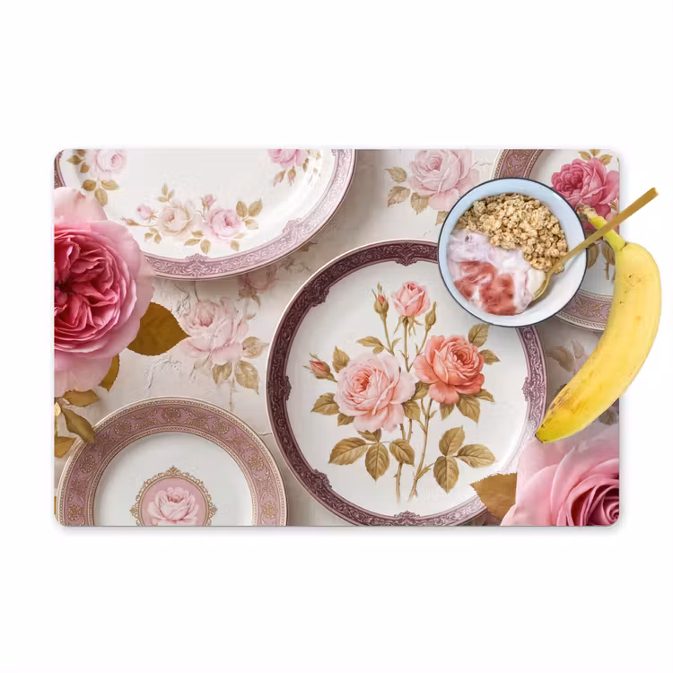Bloemen - Patroon - Vintage - Roze - Decoratie Placemat vinyl groot -zzzproduct_Kitchenyeah-website