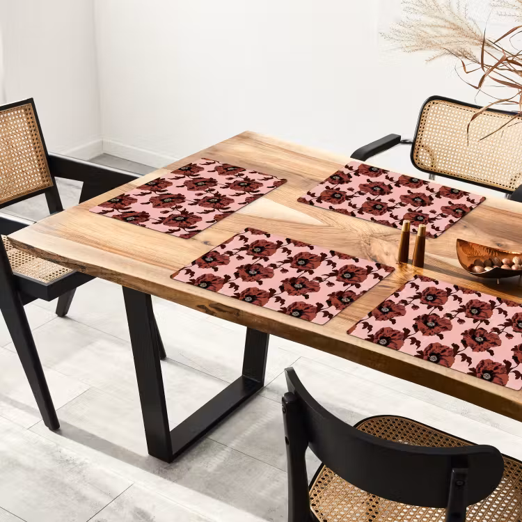 Bloemen - Retro - Rood Placemat vinyl groot 368 -zzsfeer4_Kitchenyeah-website