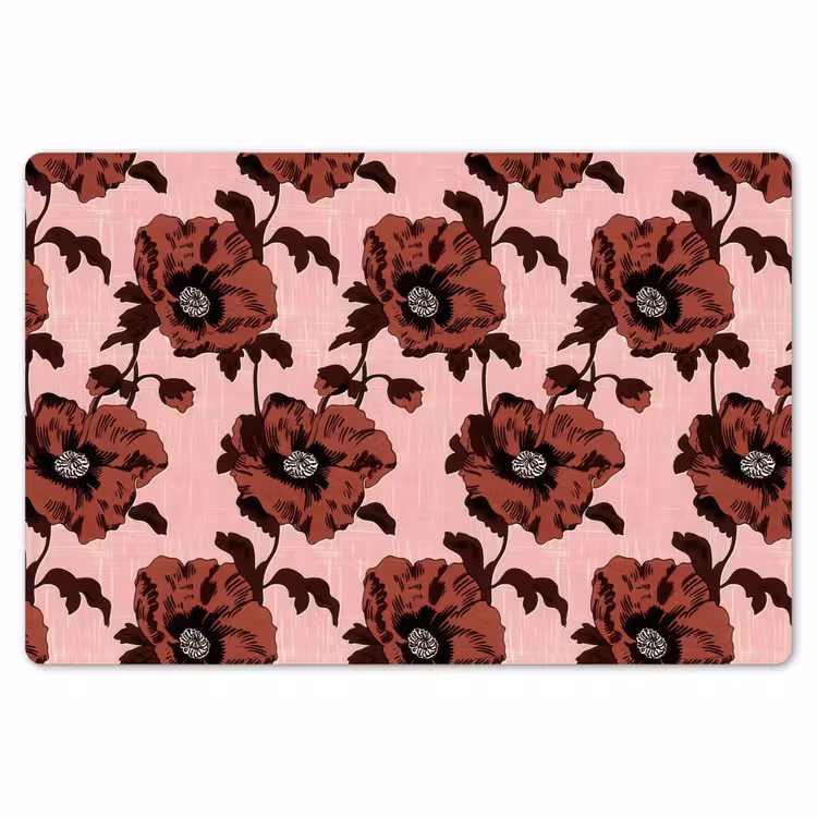 Bloemen - Retro - Rood Placemat vinyl groot 368 -zzsfeer1_Kitchenyeah-website