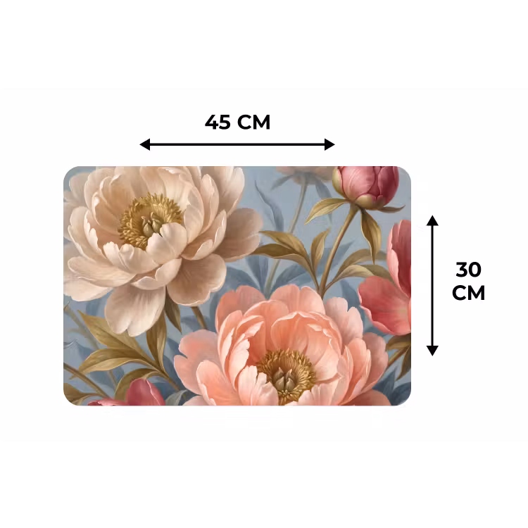 Bloemen - Roze - Beige - Modern - Natuur Placemat vinyl groot -specs
