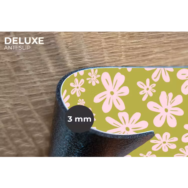 Bloemen - Roze - Getekend - Patroon Placemat vinyl groot -closeup