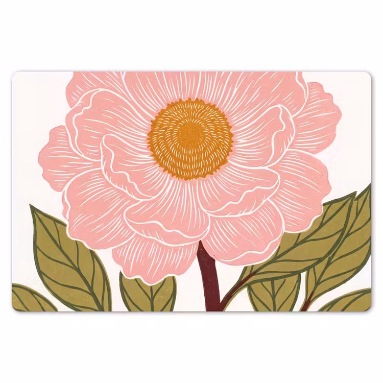 Placemat - 6 stuks - Bloemen - Roze - Illustratie - Bloemen - Roze - Illustratie Placemat vinyl groot