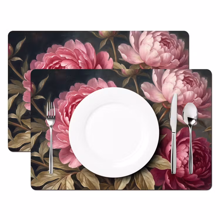 Bloemen - Roze - Klassiek - Natuur Placemat vinyl groot -zzsfeer2_Kitchenyeah-website