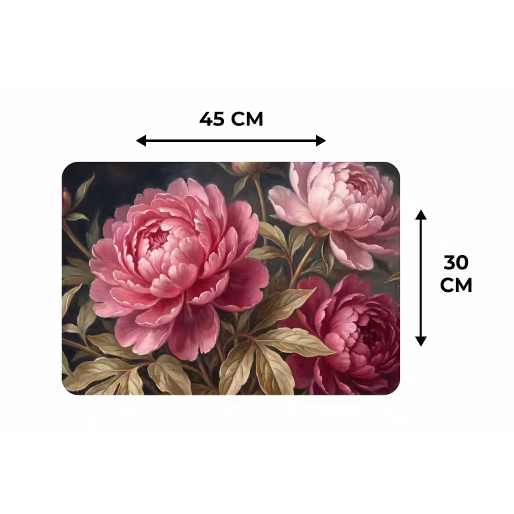 Bloemen - Roze - Klassiek - Natuur Placemat vinyl groot -specs