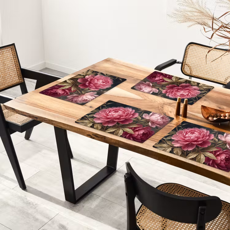 Bloemen - Roze - Klassiek - Natuur Placemat vinyl groot -zzsfeer4_Kitchenyeah-website