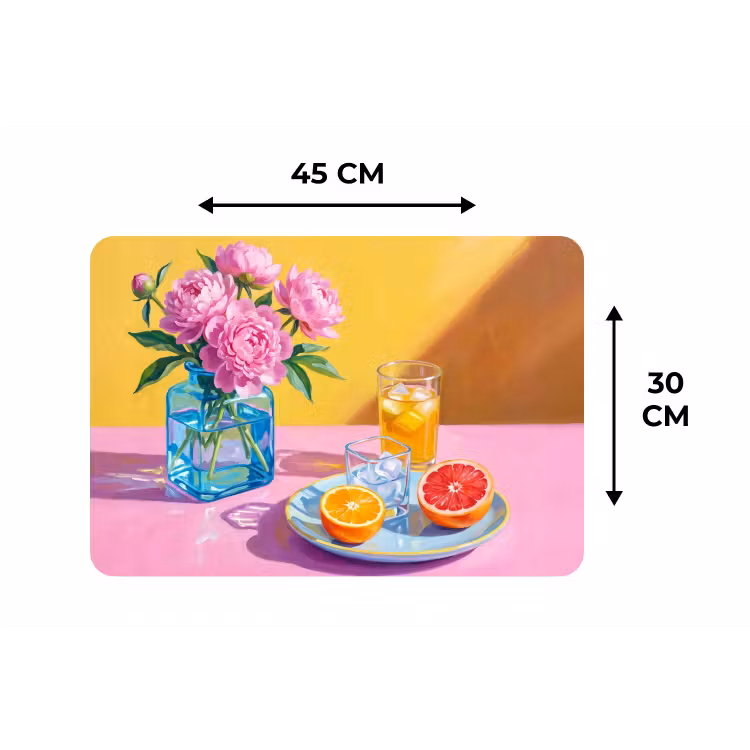 Placemat - 6 stuks - Bloemen - Roze - Modern - Bloemen - Roze - Modern Placemat vinyl groot