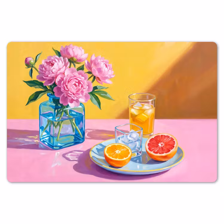 Placemat - 6 stuks - Bloemen - Roze - Modern - Bloemen - Roze - Modern Placemat vinyl groot