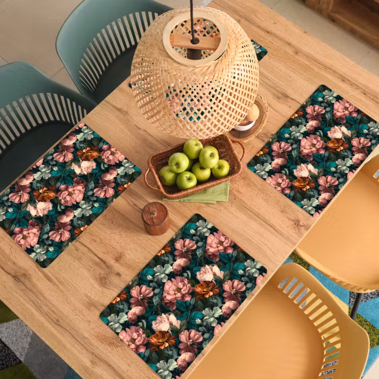 Bloemen - Schilderachtig - Patroon - Roze Placemat vinyl groot 368 -zzsfeer5_Kitchenyeah-website