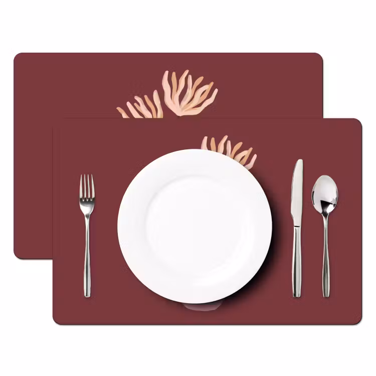 Bloemen - Vaas - Abstract - Modern - Aardetinten Placemat vinyl groot -zzsfeer2_Kitchenyeah-website