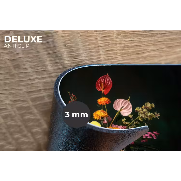 Bloemen - Vaas - Zwart Placemat vinyl groot -closeup