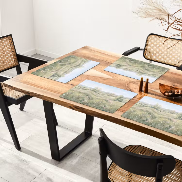 Bloemen veld - Bloemen - Groen Placemat vinyl groot -zzsfeer4_Kitchenyeah-website