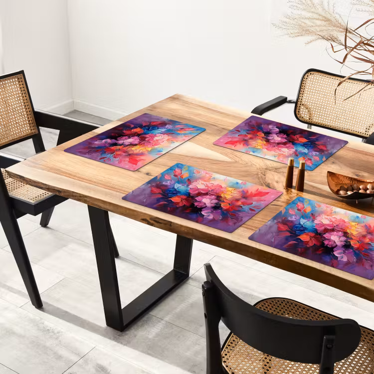 Bloemen - Verf - Abstract - Kleurrijk Placemat vinyl groot -zzsfeer4_Kitchenyeah-website