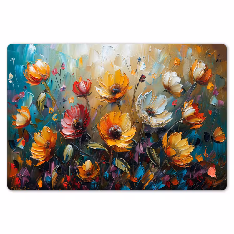 Bloemen - Verf - Kunst - Modern Placemat vinyl groot -zzsfeer1_Kitchenyeah-website