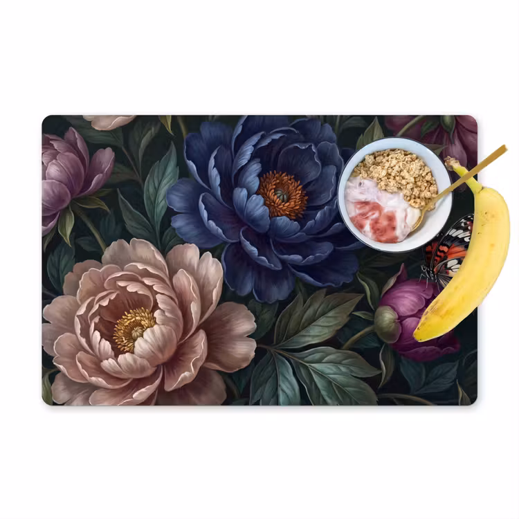 Bloemen - Vlinder - Natuur - Modern - Paars Placemat vinyl groot -zzzproduct_Kitchenyeah-website