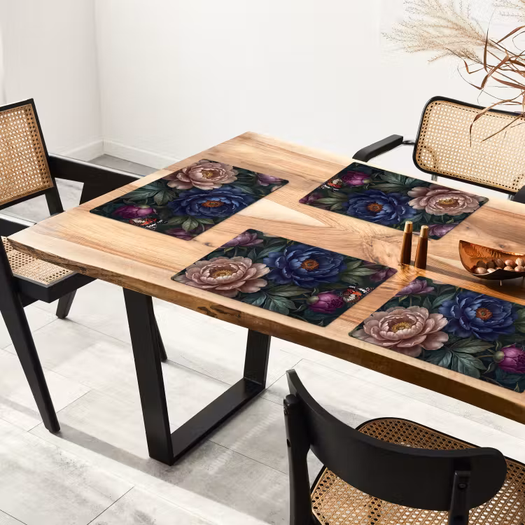 Bloemen - Vlinder - Natuur - Modern - Paars Placemat vinyl groot -zzsfeer4_Kitchenyeah-website