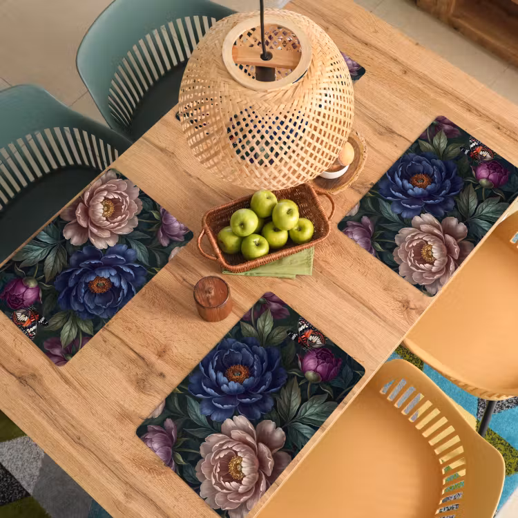 Bloemen - Vlinder - Natuur - Modern - Paars Placemat vinyl groot -zzsfeer5_Kitchenyeah-website