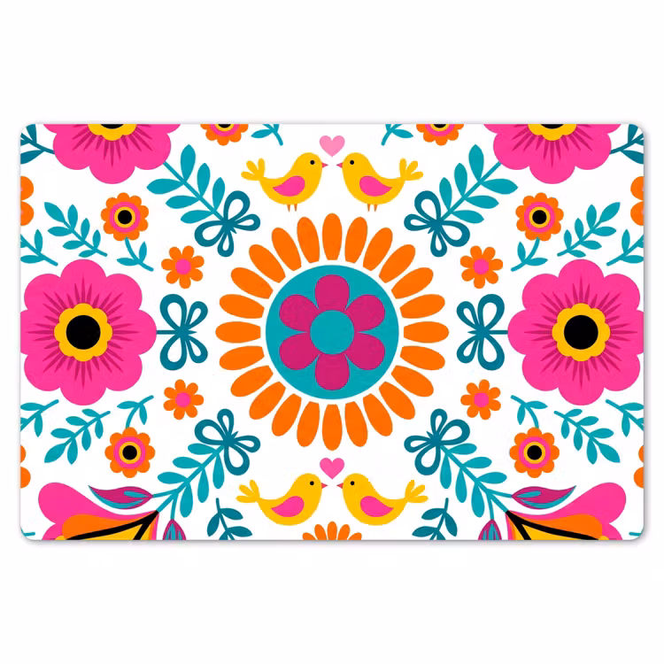 Bloemen - Vogel - Patroon - Kleurrijk - Modern Placemat vinyl groot -zzsfeer1_Kitchenyeah-website