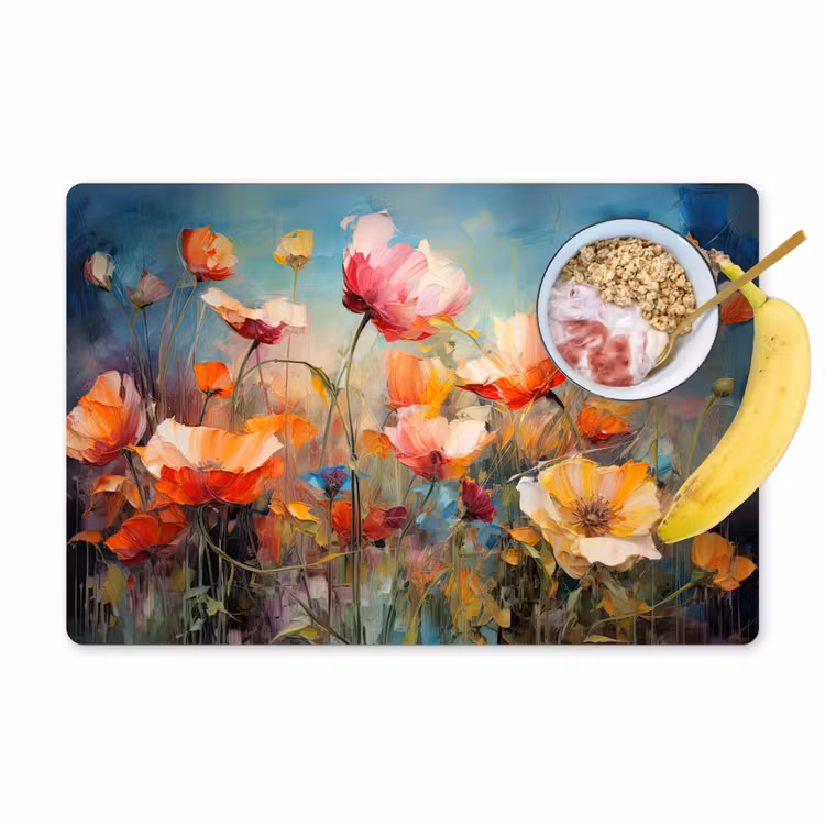 Bloemen - Watercolor - Kunst - Botanisch - Natuur Placemat vinyl groot -zzzproduct_Kitchenyeah-website