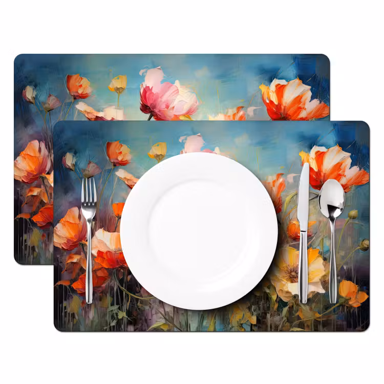 Bloemen - Watercolor - Kunst - Botanisch - Natuur Placemat vinyl groot -zzsfeer2_Kitchenyeah-website