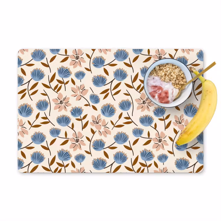 Bloemen - Wild - Blauw Placemat vinyl groot 368 -zzzproduct_Kitchenyeah-website