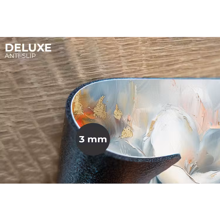 Bloemen - Wit - Goud - Kunst - Abstract Placemat vinyl groot -closeup