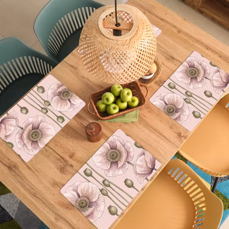 Bloemen - Zomer - Natuur - Aquarel - Roze Placemat vinyl groot -zzsfeer5_Kitchenyeah-website