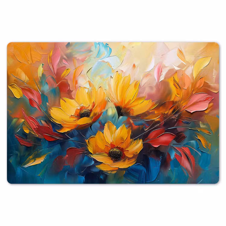 Bloemen - Zonnebloemen - Kunst - Geel Placemat vinyl groot -zzsfeer1_Kitchenyeah-website