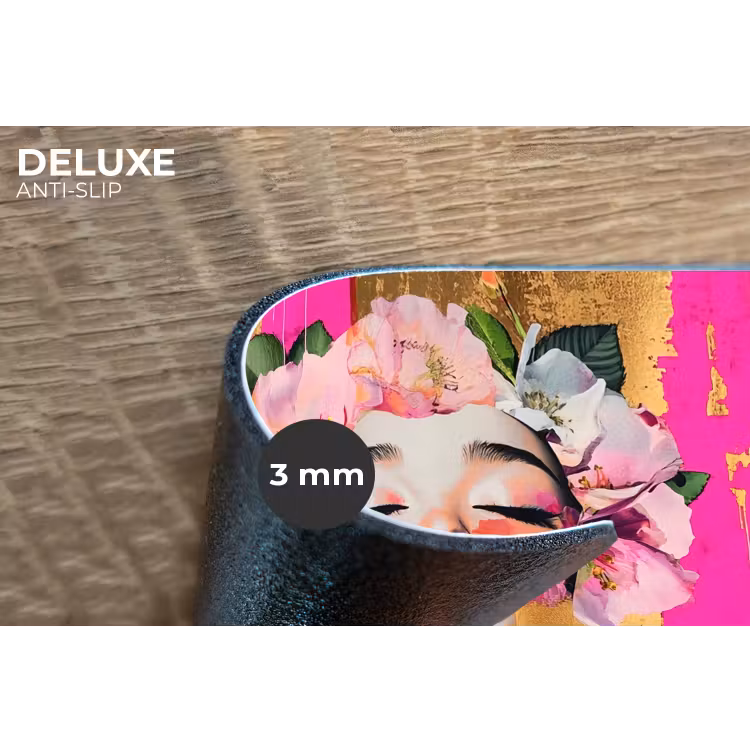 Bloemenkroon - Goud - Vrouw - Portret Placemat vinyl groot -closeup