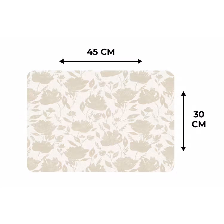 Bloemenpatroon - Silhouet - Wit Placemat vinyl groot 368 -specs